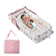 👶 premium baby nest bed with bag, animals world design for co-sleeping and sharing, bigger size (0-24 months) - breathable & hypoallergenic portable crib logo