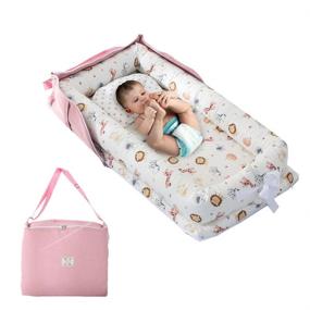 img 4 attached to 👶 Premium Baby Nest Bed with Bag, Animals World Design for Co-Sleeping and Sharing, Bigger Size (0-24 Months) - Breathable & Hypoallergenic Portable Crib