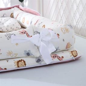 img 2 attached to 👶 Premium Baby Nest Bed with Bag, Animals World Design for Co-Sleeping and Sharing, Bigger Size (0-24 Months) - Breathable & Hypoallergenic Portable Crib
