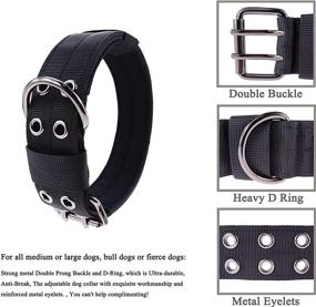 img 2 attached to ESSLAN Super Durable Dog Collars: Heavy Duty, Prevent Escaping, XL Size (20.5 - 24.4"), Nylon & Double Prong Metal Buckle