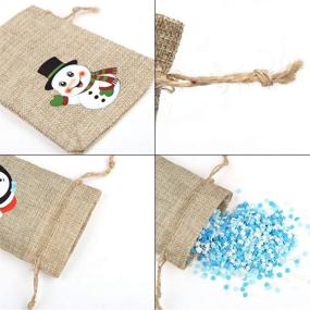 img 2 attached to 🎁 CCINEE 36pc Christmas Linen Bags: Festive Burlap Goody Gift Bags with Drawstrings - Snowman, Santa Claus, Penguin and Elk Designs