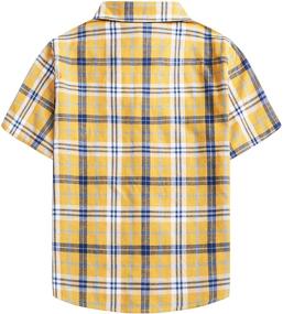 img 3 attached to Charming Button Checkered Toddler Girls' Tops, Tees & Blouses: Adorable Little Sleeves!