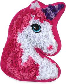 img 2 attached to 🦄 PlushCraft Unicorn Pillow - Fabric-by-Number DIY Art & Crafts Kit, Ages 5+, No Sewing Required, 324 Pieces, Create Your Own DIY Unicorn Cozy Pillow, Kids Project, Learning Fun with Vibrant Colors