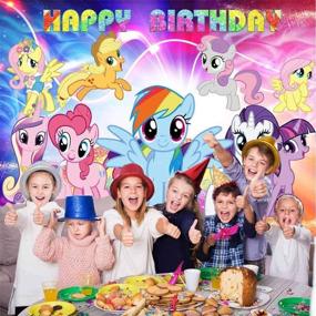 img 3 attached to 🦄 My Little Pony Birthday Party Supplies: Photography Backdrops, Banners, Rainbow Stars, Cartoon Princess Girls Decoration Backgrounds for Photography Studios