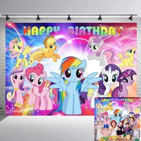 img 2 attached to 🦄 My Little Pony Birthday Party Supplies: Photography Backdrops, Banners, Rainbow Stars, Cartoon Princess Girls Decoration Backgrounds for Photography Studios