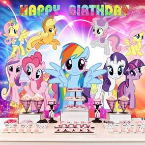 img 4 attached to 🦄 My Little Pony Birthday Party Supplies: Photography Backdrops, Banners, Rainbow Stars, Cartoon Princess Girls Decoration Backgrounds for Photography Studios