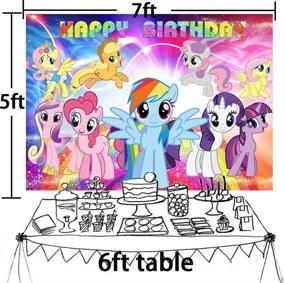 img 1 attached to 🦄 My Little Pony Birthday Party Supplies: Photography Backdrops, Banners, Rainbow Stars, Cartoon Princess Girls Decoration Backgrounds for Photography Studios