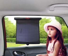 img 1 attached to AutoMuko Car Window Roller Shade: Effective Sun Glare Protection & Harmful UV Ray Blocker (2 Pack)