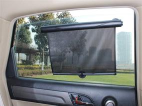 img 3 attached to Автомобильная шторка для окна AutoMuko: эффективная защита от солнечной близости и блокировщик вредных ультрафиолетовых лучей (2 штуки)