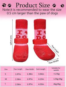 img 2 attached to 🐾 8 Pieces Dog Socks with Straps Rubber Sole Non Slip Grippers Paw Protectors Outdoor Waterproof Socks Boots for Hardwood Floors Paw Protectors - Small Medium Dogs Cats