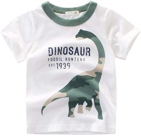 img 1 attached to 🦖 Kivors Toddler Dinosaur Outfits: 3 Piece Boys' Clothing Sets for Adventure-Loving Kids