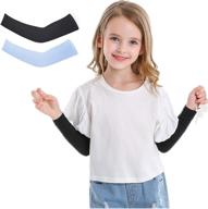 🌞 upf 50 sun protection arm sleeves for kids - ideal for boys & girls cycling, golf, and outdoor sports - available in 2 or 4 pairs логотип