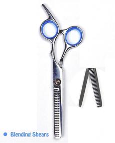 img 3 attached to 🐾 Complete Dog Grooming Shears Set - Trim Your Pets Comfortably at Home - High-Quality Stainless Steel Scissors for Dogs and Cats - Lightweight & Durable Curved Pet Scissors - Professional Groomer's Kit