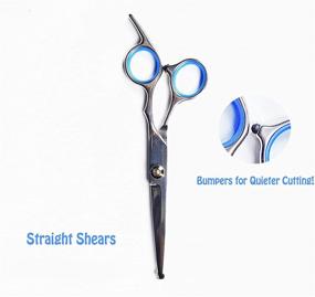 img 2 attached to 🐾 Complete Dog Grooming Shears Set - Trim Your Pets Comfortably at Home - High-Quality Stainless Steel Scissors for Dogs and Cats - Lightweight & Durable Curved Pet Scissors - Professional Groomer's Kit