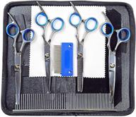 🐾 complete dog grooming shears set - trim your pets comfortably at home - high-quality stainless steel scissors for dogs and cats - lightweight & durable curved pet scissors - professional groomer's kit logo