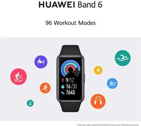 img 3 attached to 🔋 HUAWEI Band 6 Fitness Tracker Smartwatch for Men and Women, 1.47" AMOLED Color Screen, SpO2 Monitoring, 24-Hour Heart Rate Tracker, 14-Day Battery Life, Female Cycle Tracking, 5ATM Water Resistance, Global Version - Black