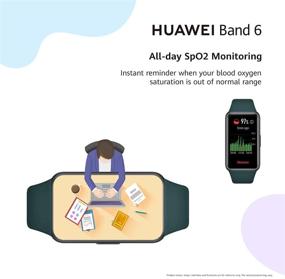 img 1 attached to 🔋 HUAWEI Band 6 Fitness Tracker Smartwatch for Men and Women, 1.47" AMOLED Color Screen, SpO2 Monitoring, 24-Hour Heart Rate Tracker, 14-Day Battery Life, Female Cycle Tracking, 5ATM Water Resistance, Global Version - Black