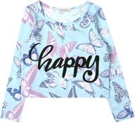 🌈 vibrant sleeve blouse shirts: rainbow t shirts for girls' clothing logo