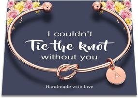 img 3 attached to Personalized Ursteel Bridesmaids Gifts for Wedding - Tie The Knot Bracelet with Initials, Perfect Bridesmaid Proposal Gifts with Box and Cards