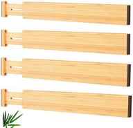 🗂️ enhance organization with popin lover drawer adjustable dividers bamboo separators – 4-pack for kitchen, bedroom, bathroom, dresser, baby drawers & closet office (17-22inch) logo