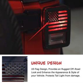img 2 attached to US Flag Light Guards for Jeep Wrangler JK Unlimited (2007-2018) - Light Covers & Protector Accessories for Jeep Lights