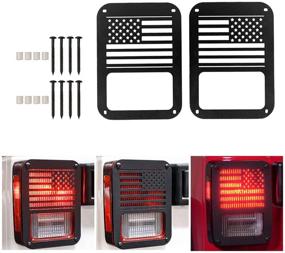img 4 attached to US Flag Light Guards for Jeep Wrangler JK Unlimited (2007-2018) - Light Covers & Protector Accessories for Jeep Lights