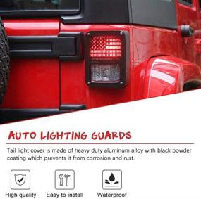 img 3 attached to US Flag Light Guards for Jeep Wrangler JK Unlimited (2007-2018) - Light Covers & Protector Accessories for Jeep Lights
