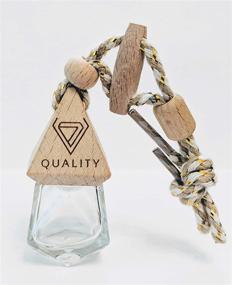 img 4 attached to 🚗 V-Quality 7ml Refillable Car Essential Oil Diffuser - Clear Glass Bottle with Wooden Caps - Vent Clip and Hanging String for Freshener and Decor
