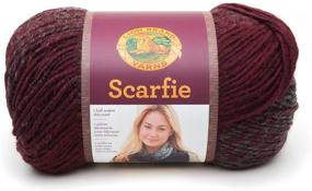 img 3 attached to 🧣 Lion Brand Yarn 826-208 Scarfie Yarn, Oxford/Claret - One Size
