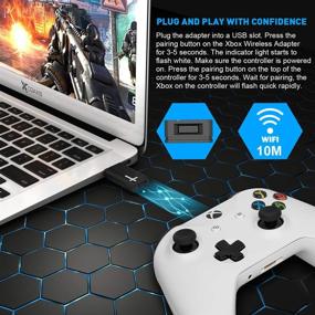 img 1 attached to 🎮 WEGWANG Wireless Adapter for Xbox One | Compatible with PC Windows 10, 8.1, 8, 7 | Fits Xbox One Controller, Elite Series 2, Xbox One X, Xbox One S, and Xbox One Series X