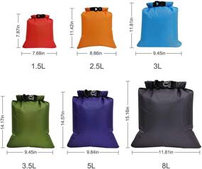 img 1 attached to 🎒 Waterproof Dry Bag Backpack – Set of 5/6 Gym Bag Dry Sacks | Lightweight Storage Bags | Roll Top Sack Travel Duffel Bags | Keep Gear Dry for Kayaking, Rafting, Boating, Swimming, Camping, Hiking, Fishing