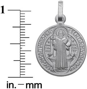 img 1 attached to Authentic Italian-Made 925 Sterling Silver Saint Benedict Charm Pendant - 20mm Diameter