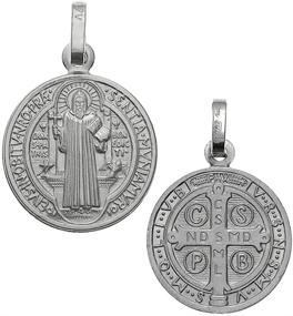 img 2 attached to Authentic Italian-Made 925 Sterling Silver Saint Benedict Charm Pendant - 20mm Diameter