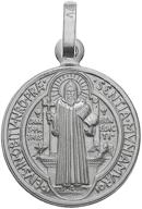 authentic italian-made 925 sterling silver saint benedict charm pendant - 20mm diameter logo