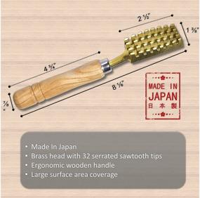 img 3 attached to 🐟 Kwizing Made in Japan: Extra Large Fish Scaler Brush - Effective Fish Scale Removal Tool with Brass Serrated Sawtooth and Ergonomic Wooden Handle - No Fuss, No Mess - Handcrafted by Japanese Artisans