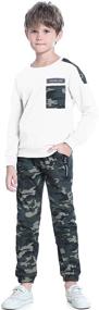 img 2 attached to 👕 Boys' Camouflage Clothing Sets: Sweatsuits, T-Shirts, & Outfits for Trendy Styles