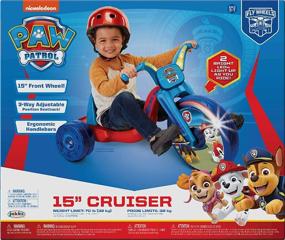 img 1 attached to 🚴 Paw Patrol Kids Tricycle 15" Fly Wheels Junior Cruiser Ride-On with Built-in Lights – Suitable for Kids Ages 3-7 Years – Perfect for Boys and Girls