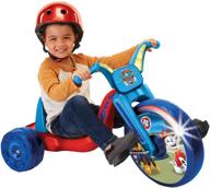 🚴 paw patrol kids tricycle 15" fly wheels junior cruiser ride-on with built-in lights – suitable for kids ages 3-7 years – perfect for boys and girls logo