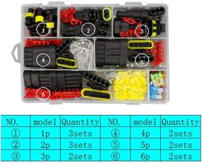 img 4 attached to Водонепроницаемый набор разъемов для проводов автомобиля - 14 наборов с 1-6P предохранителем - мужской и женский AMP Super Sealed