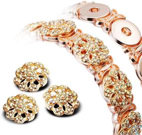 img 3 attached to TILON Cute DIY Apple Watch Band: Stylish Handmade Rhinestone Bracelet for Apple Watch 38/40mm Series 5 4 3 2 1 - Floral Design with Removable Snaps - Perfect for Ladies and Girls