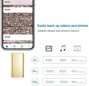 img 2 attached to 💾 DULEES 64 ГБ USB-флеш-накопитель для iPhone - Золотой, USB 3.0 флеш-накопитель для iPhone и Android, палочка для фотографий, внешнее хранилище