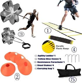 img 3 attached to 🏃 Enhance Speed and Agility with XINXIANG Speed Agility Training Kit: Agility Ladder, Cones, Parachute, and more!