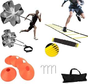 img 4 attached to 🏃 Enhance Speed and Agility with XINXIANG Speed Agility Training Kit: Agility Ladder, Cones, Parachute, and more!