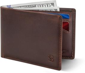 img 4 attached to SERMAN BRANDS Blocking Minimalist Leather Men's Accessories for Wallets, Card Cases & Money Organizers