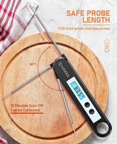 img 1 attached to 2021 Upgraded Meat Thermometer: SOQOOL Digital Instant Read for Cooking, Candy, BBQ Grill - Folding Probe, Backlight, Calibration