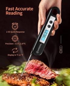 img 3 attached to 2021 Upgraded Meat Thermometer: SOQOOL Digital Instant Read for Cooking, Candy, BBQ Grill - Folding Probe, Backlight, Calibration