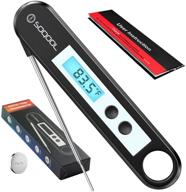 2021 upgraded meat thermometer: soqool digital instant read for cooking, candy, bbq grill - folding probe, backlight, calibration logo