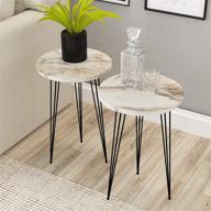 📦 pak home set of 2 white marble end tables logo