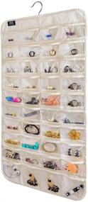 img 4 attached to Brotrade HJO80 Beige Hanging Jewelry Organizer - 80 Pocket Organizer for Jewelry Storage