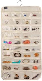 img 2 attached to Brotrade HJO80 Beige Hanging Jewelry Organizer - 80 Pocket Organizer for Jewelry Storage